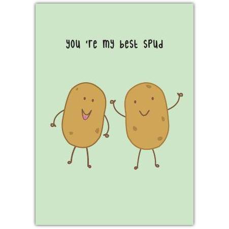 You're My Best Spud Funny Friendship Valentine Card with Cute Potato Characters
