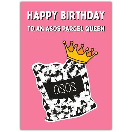 Happy Birthday Card for ASOS Parcel Queen Pink Shopaholic Birthday Greeting Card