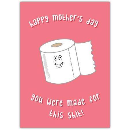 Funny Happy Mothers Day Card with Humorous Toilet Paper Design for Mum