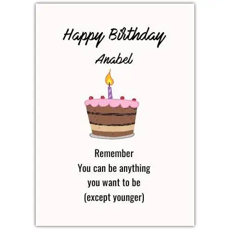 Personalised Funny Birthday Cake Card with Humorous Age Joke