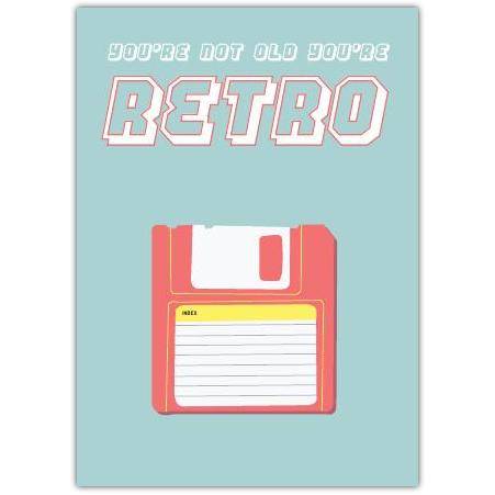 Retro Floppy Disk Funny Birthday Card for 90s Kids and Nostalgia Fans
