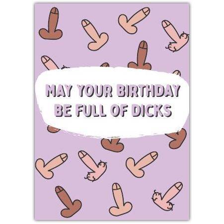 Funny Rude Birthday Card May Your Birthday Be Full of Assorted Willies Design