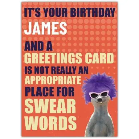 Personalised Humorous Birthday Card with Swear Words Inside for Him