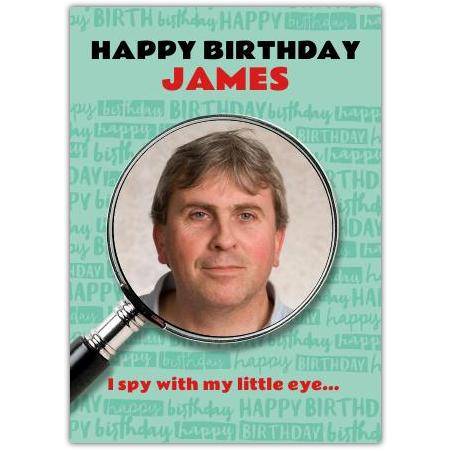 Personalised I Spy With My Little Eye Birthday Photo Upload Card