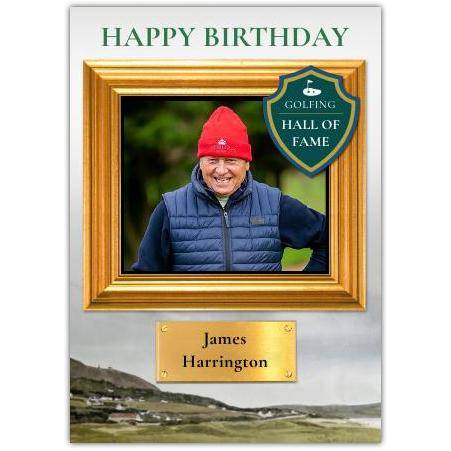 Personalised Golfing Hall of Fame Birthday Card with Photo Upload