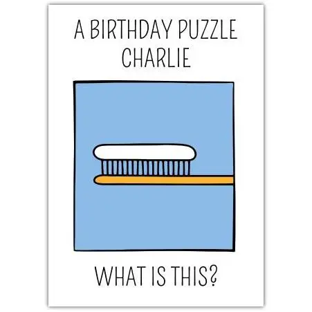 Birthday Puzzle Centipede Humorous Birthday Card with Customisable Name