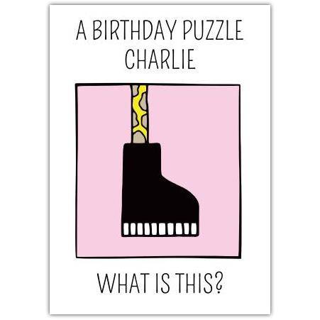 Personalised Birthday Puzzle Card with Funny Snake Illustration