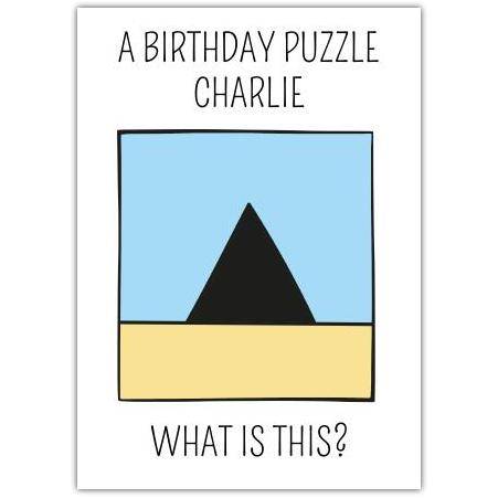 Personalised Birthday Puzzle Card with Humorous Witch Design