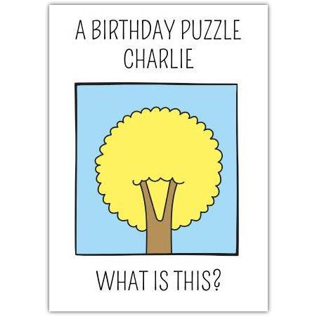 Personalised Birthday Puzzle Funny Goose Tree Card