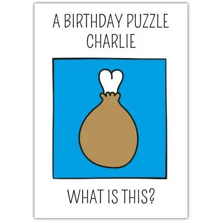 Birthday Puzzle Humour Card with Chef and Food Illustration