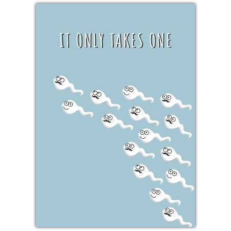 It Only Takes One Humorous Fertility Support Card for IVF and Encouragement