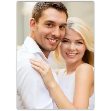 Personalised Engagement Announcement Card with Happy Couple Photo Cover