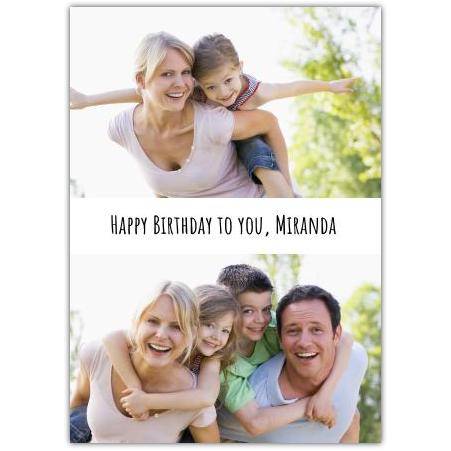 Personalised Photo Upload Birthday Card with Custom Name for Family Celebrations