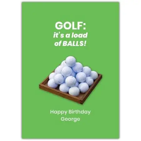 Golf Humour Birthday Card Personalised with Name and Message