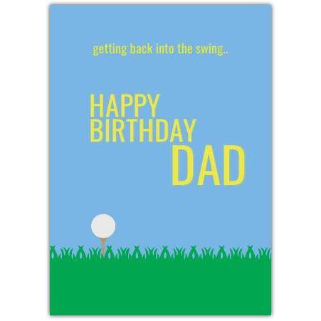 Happy Birthday Dad Golf Theme Card with Personalised Text Option
