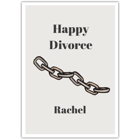 Personalised Happy Divorce Card with Broken Chain Design for New Beginnings