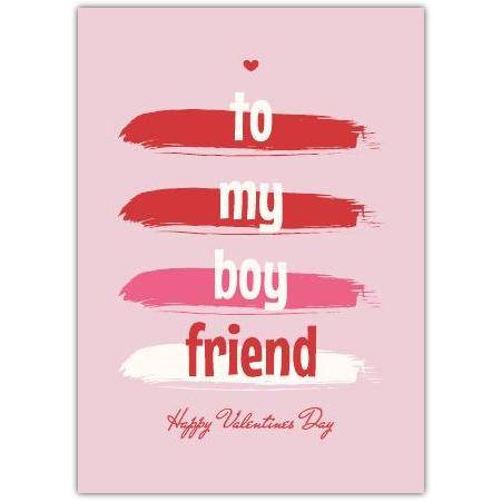 Valentines Day Card to My Boyfriend Romantic Love Message Design