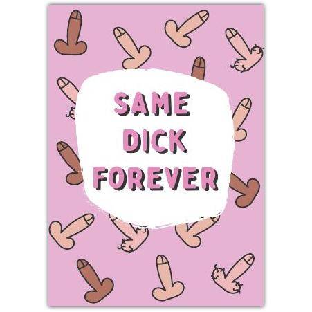 Same Dick Forever Humorous Romantic Love Card for Partner or Anniversary