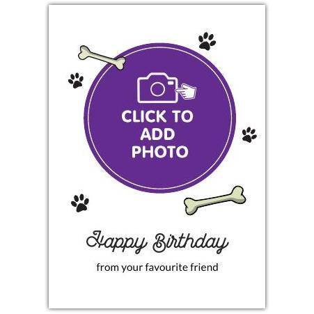 Personalised Dog Lover Birthday Card with Photo Upload and Paw Print Design
