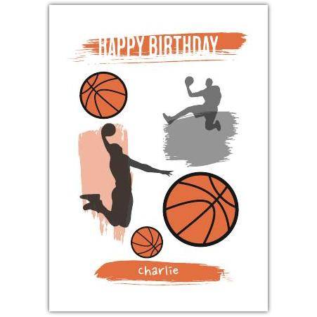 Personalised Basketball Themed Happy Birthday Card for Kids and Adults