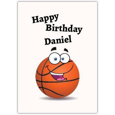Personalised Happy Birthday Card for Kids with Fun Cartoon Basketball Design