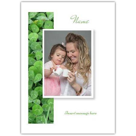 Personalised Shamrock Photo Greeting Card for All Occasions with Custom Message