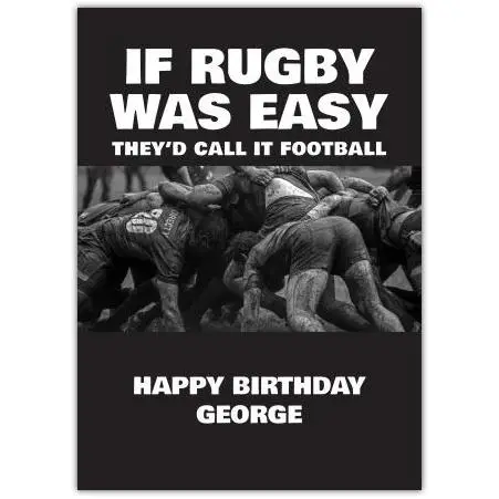 Happy Birthday Rugger Bugger Greeting Card