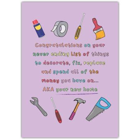 New Home Fixer Upper Greeting Card