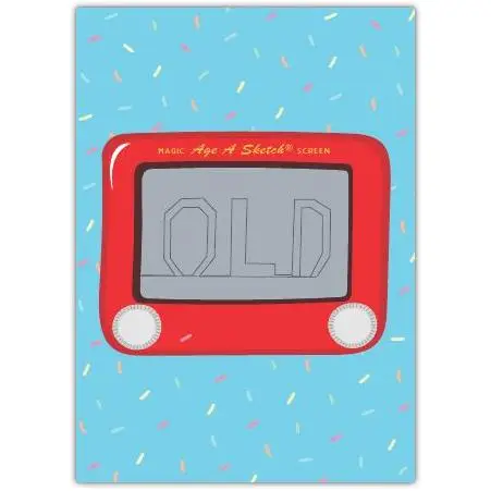 Etch A Sketch Retro Birthday Card