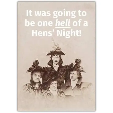 Hens Night Celebration Vintage Style Humorous Greeting Card