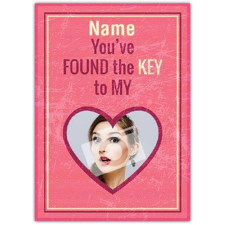 Personalised Romantic Photo Card You Found the Key to My Heart Love Occasion