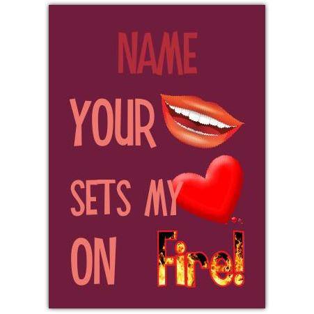 Valentines Day Set On Fire Greeting Card