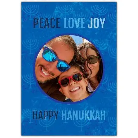 Happy Hanukkah Photo Upload Card
