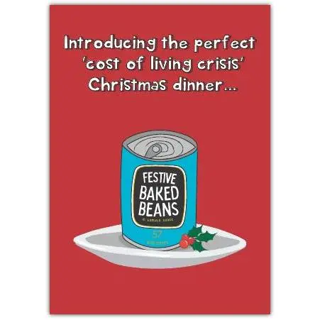 Christmas Funny Cost Of Living Greeting Card