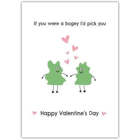 If You Were a Bogey I'd Pick You Valentine’s Day Card with Shamrock Couple and Hearts