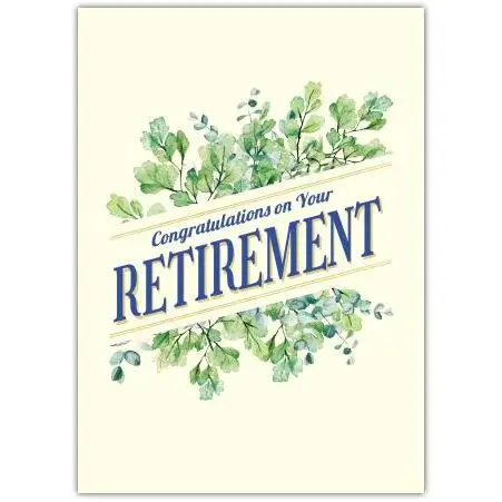 Retirement Leafy Boarder Greeting Card