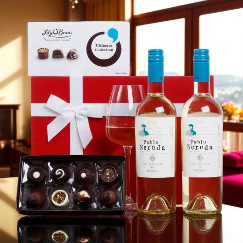 Double White Wine & Choc Hamper