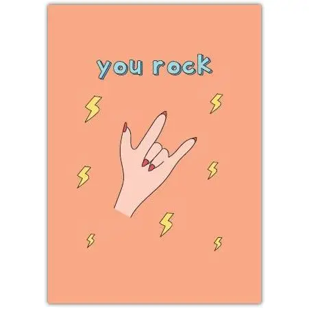 You Rock Cool Metal Greeting Card