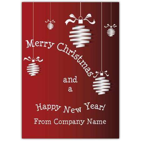 Corporate Christmas Add Company Name Greeting Card