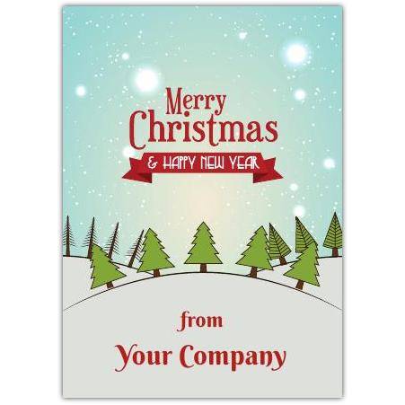 Corporate Christmas Add Name Greeting Card