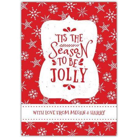 Christmas Tis The Season Red Greeting Card