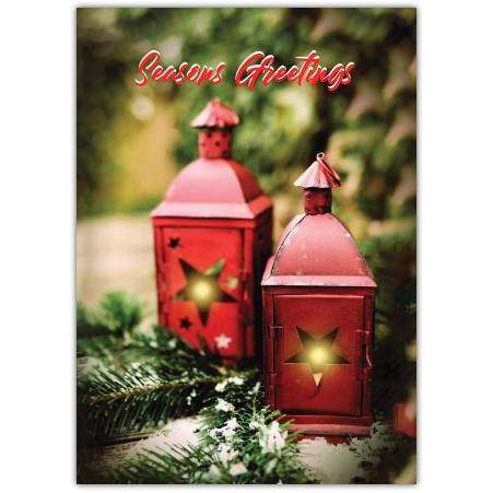 Seasons Greetings Lantern Greeting  Card