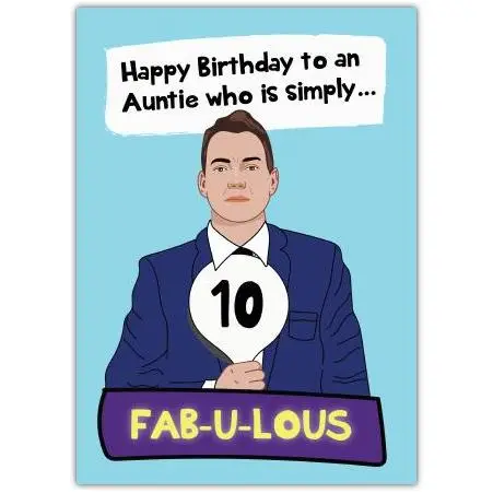 Auntie Birthday Top Marks Card