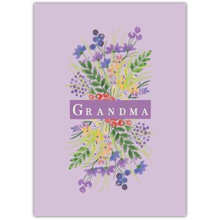 Grandma Floral Bouquet A5 Greeting Card Suitable for Birthdays and Special Occasions