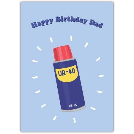Happy Birthday Dad Humorous Sunscreen Illustration Card for Dad's Birthday