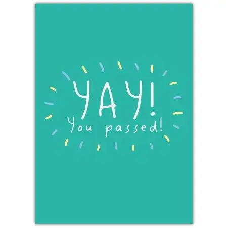 Congratulations Card You Passed Exam or Test Celebration A5 Design
