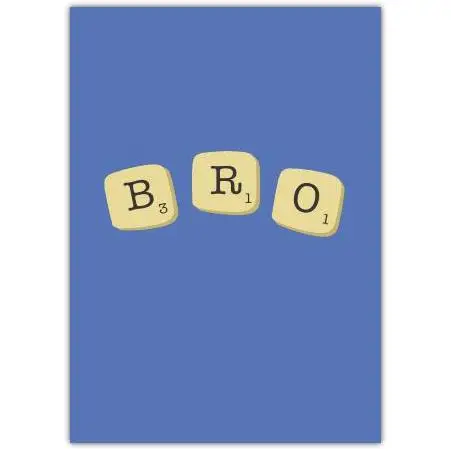 Brother Scrabble Letter Tiles Blue Birthday Greeting Card Personalised Option
