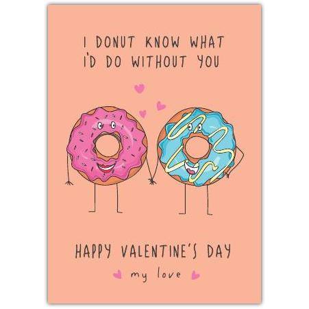 Valentine’s Day Donut Couple Humorous Romantic Greeting Card