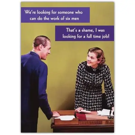 Humorous Vintage Style Work Job Interview Greeting Card