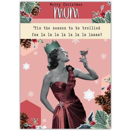 Merry Christmas Mum Humorous Festive Drink Themed Greeting Card